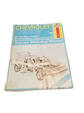 Book Chevorolet Citation 1980 - 9885 Haynes Owners Workshop Manual